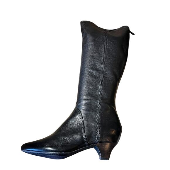 Frye Steffi Tall Boots Back Zip Leather Riding Zip Up Women's Sz 8 M - Picture 3 of 8